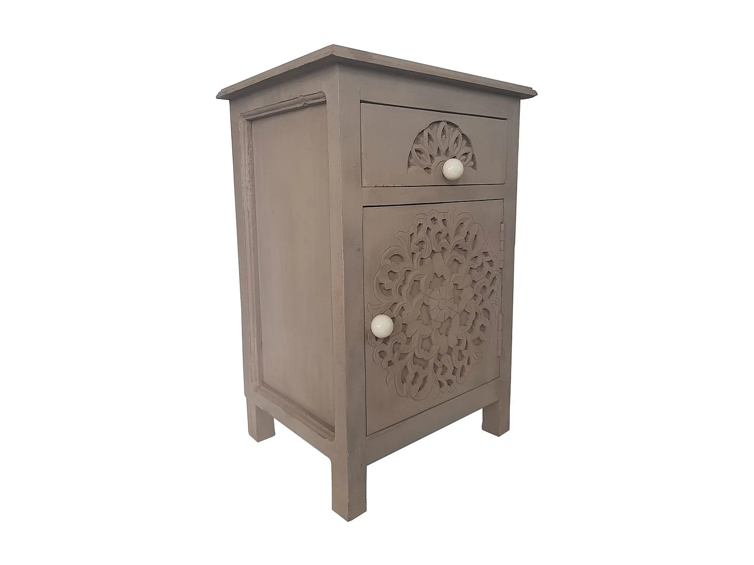 Table de chevet 1 tiroir et 1 porte battante Tasha Marron