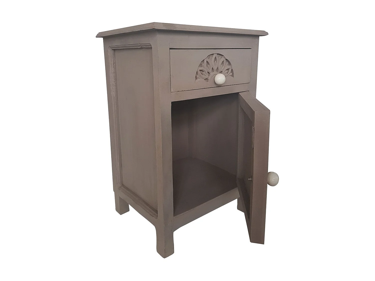 Table de chevet 1 tiroir et 1 porte battante Tasha Marron