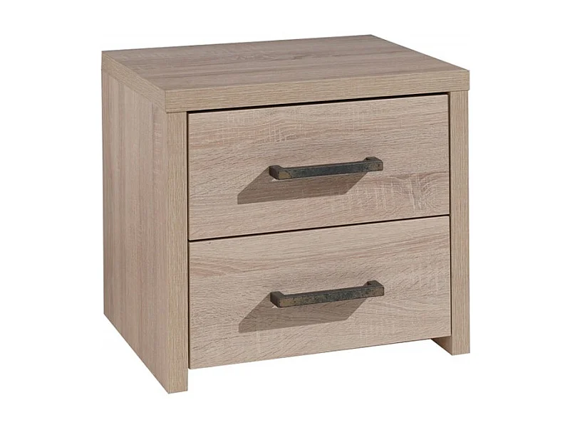 Mesita de noche Aline 2 cajones roble claro