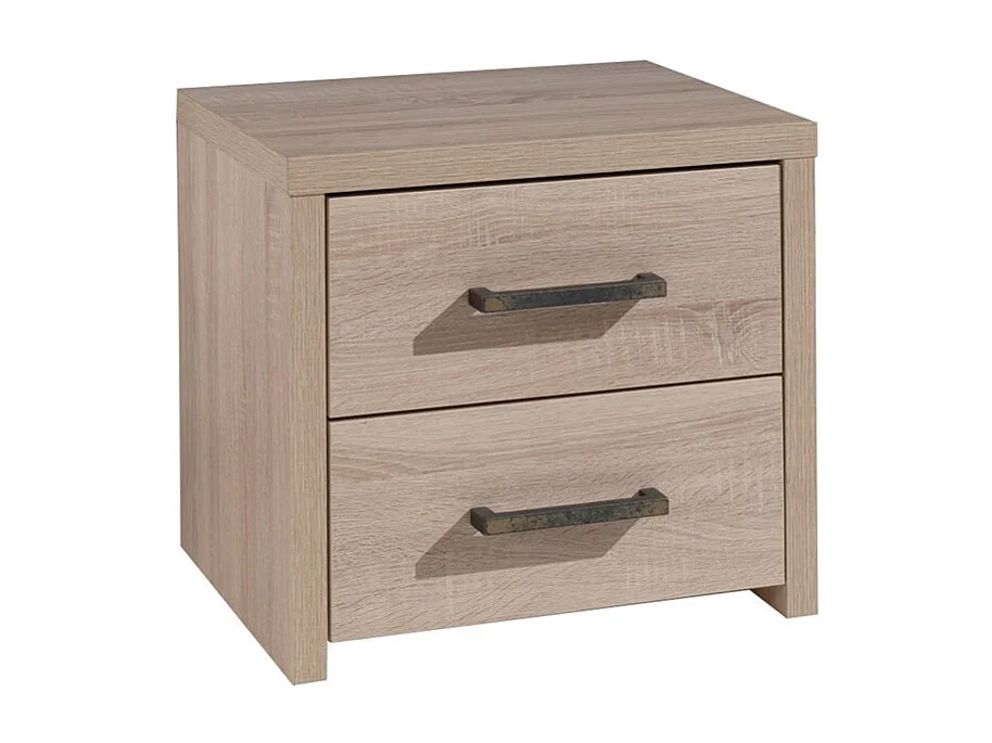 Mesita de noche Aline 2 cajones roble claro