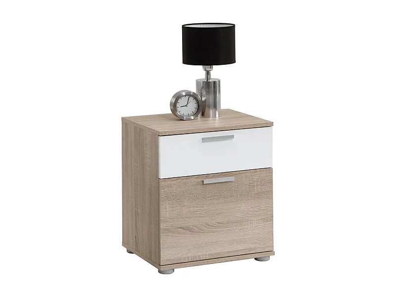 Table de Chevet 2 Tiroirs "Vyza" 53cm Naturel