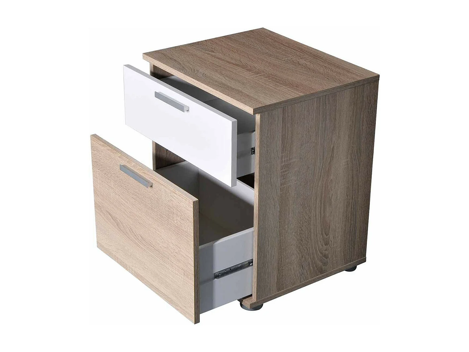 Table de Chevet 2 Tiroirs "Vyza" 53cm Naturel