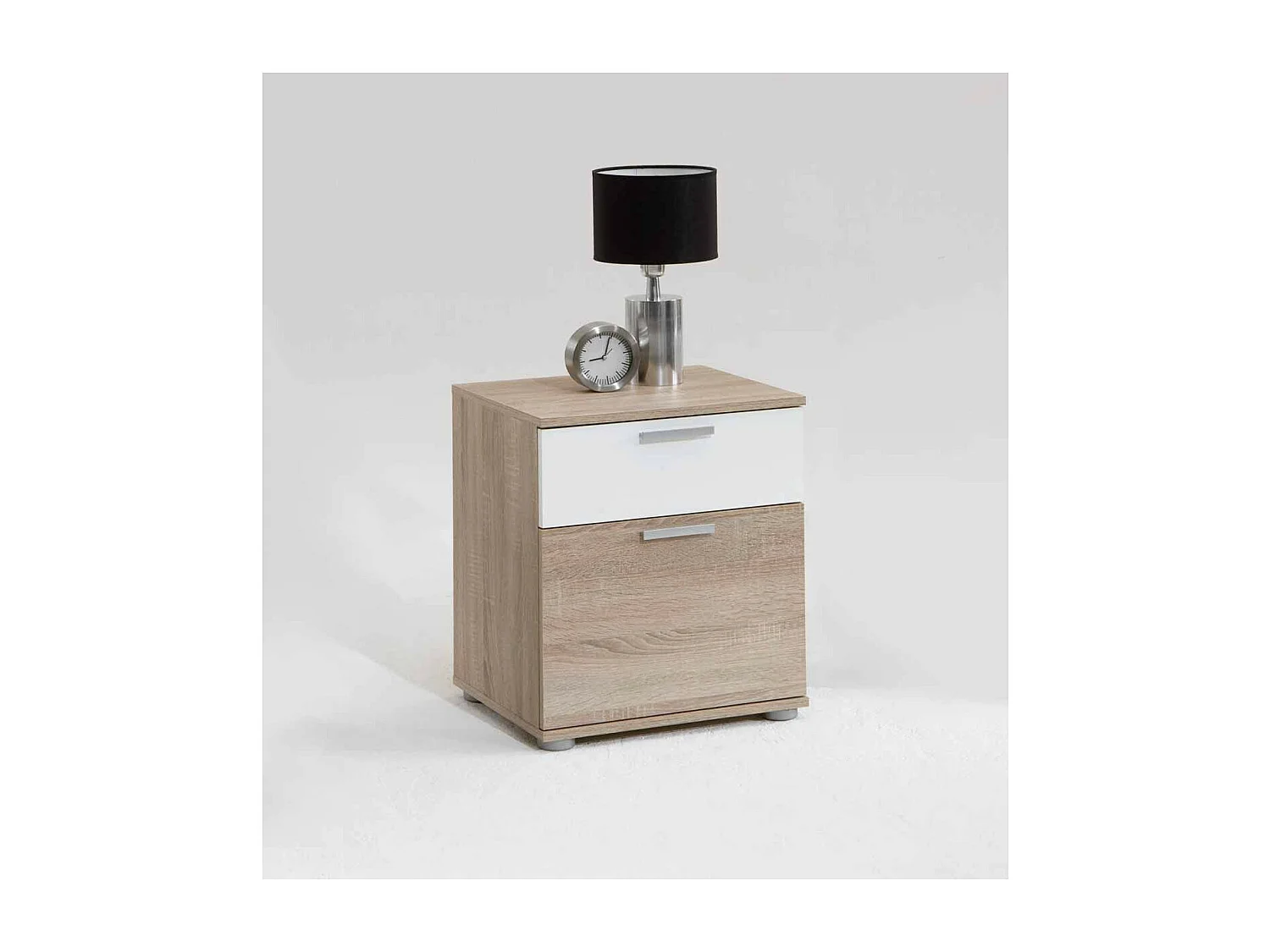 Table de Chevet 2 Tiroirs "Vyza" 53cm Naturel