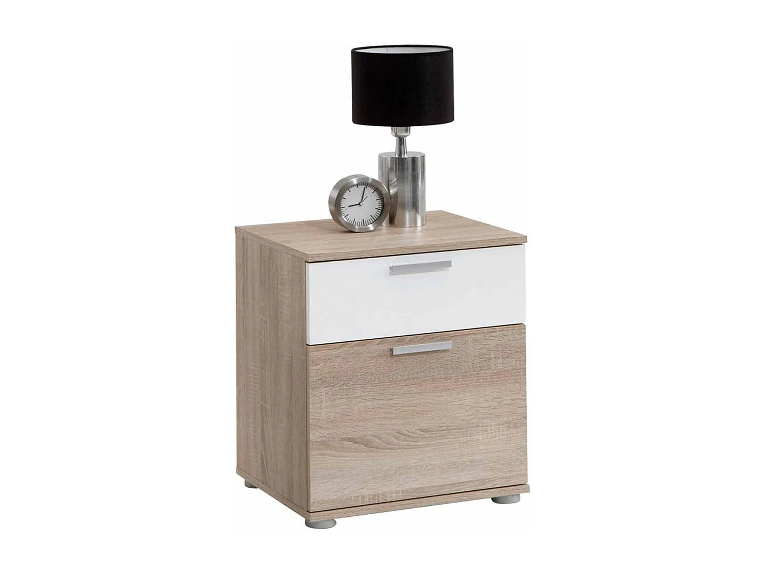 Table de Chevet 2 Tiroirs "Vyza" 53cm Naturel