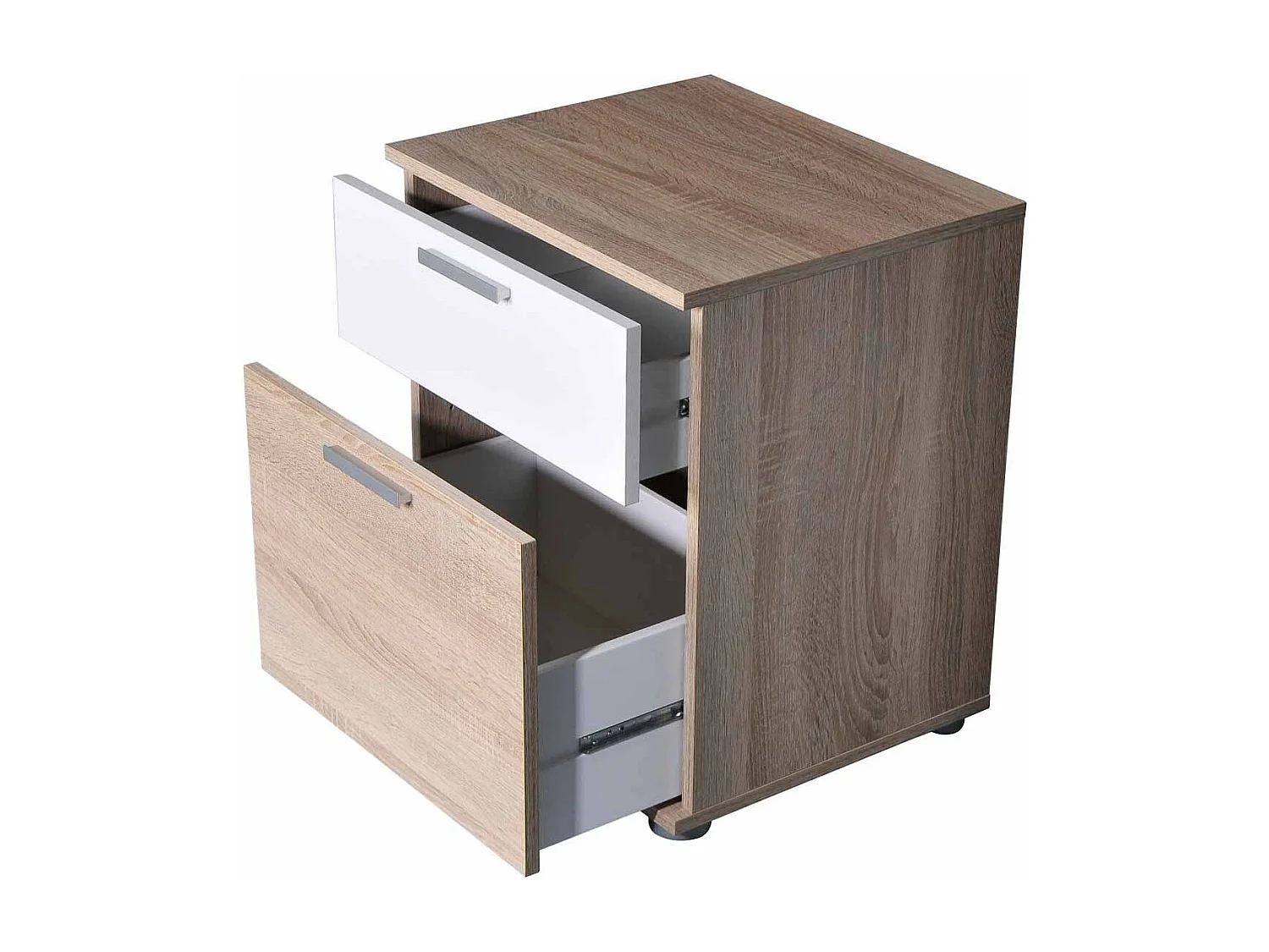 Table de Chevet 2 Tiroirs "Vyza" 53cm Naturel