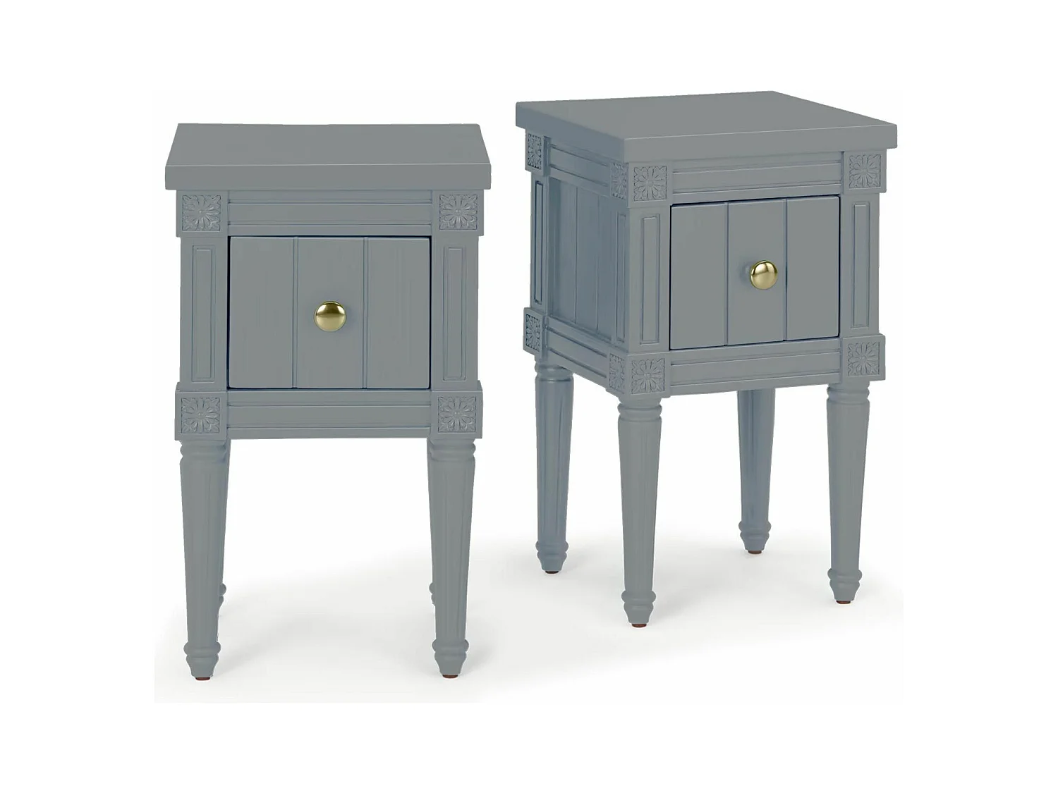 Lot de 2 Tables de Chevet "Franky" 58cm Gris Bleu