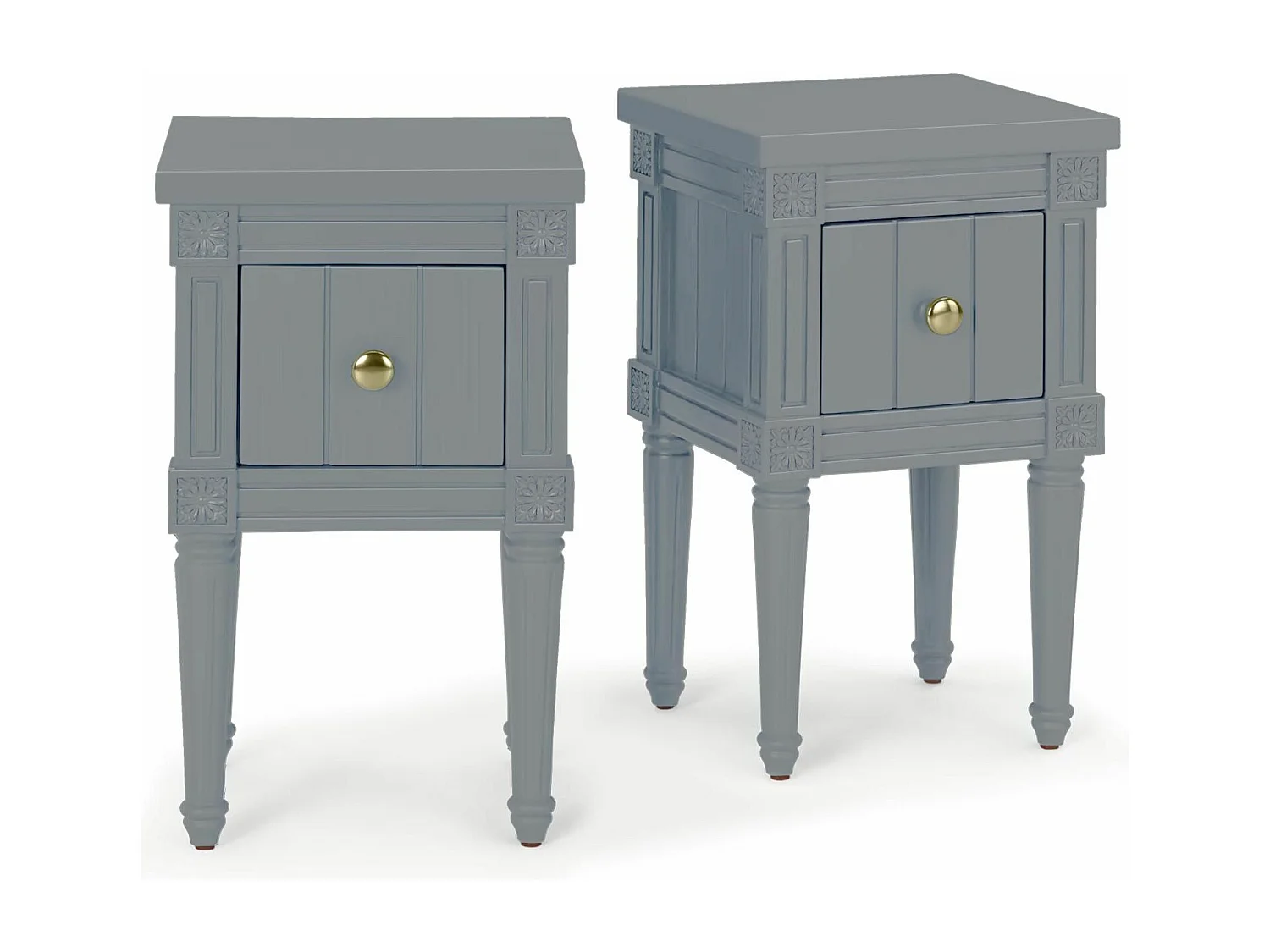 Lot de 2 Tables de Chevet "Franky" 58cm Gris Bleu