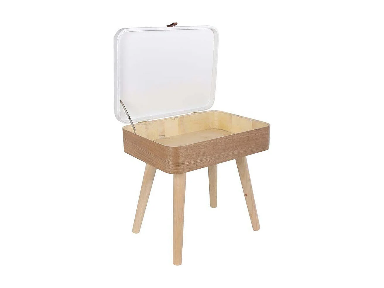 Chevet Elin Blanc 40x30.5x51cm Blanc, Marron