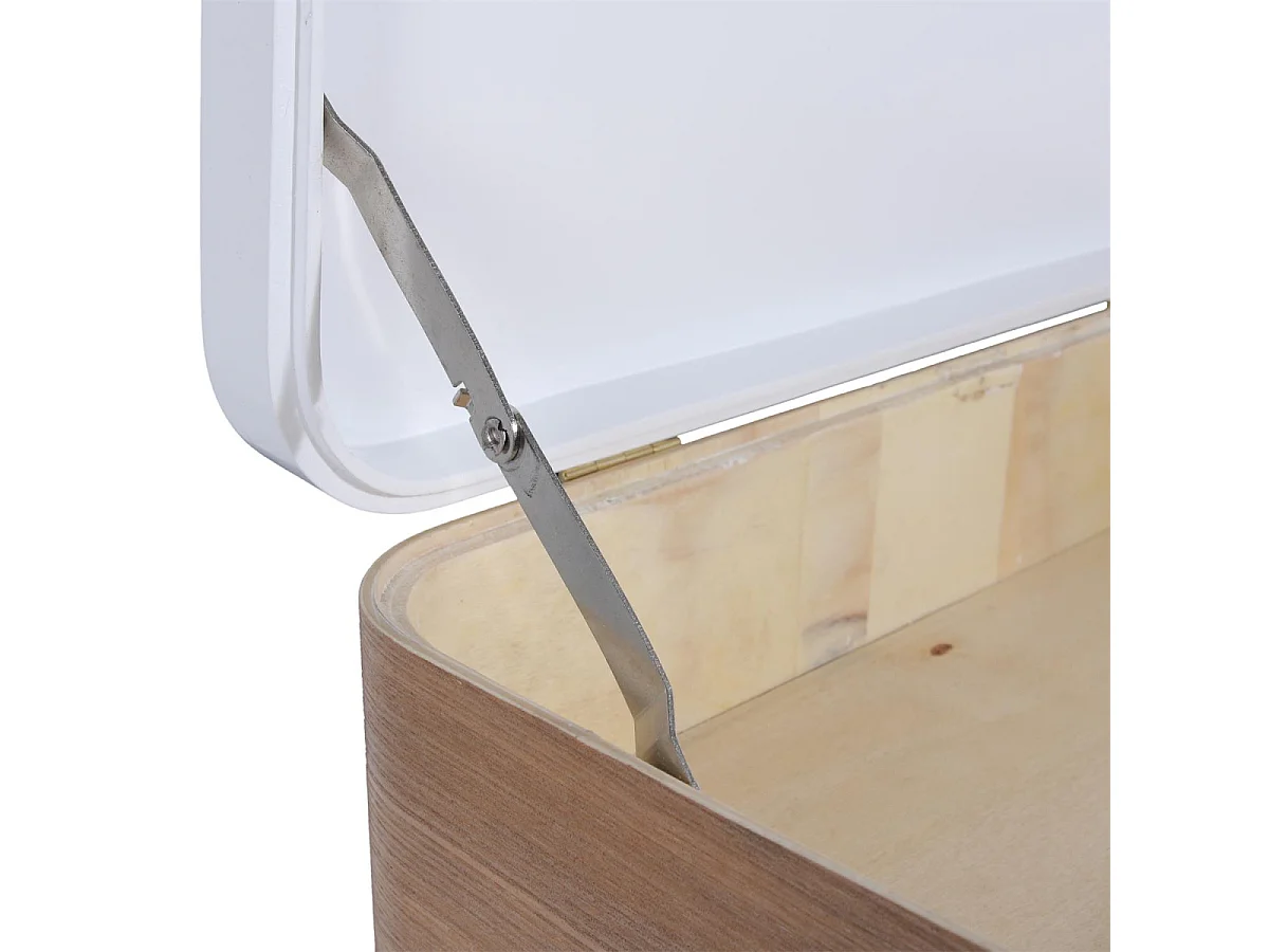 Chevet Elin Blanc 40x30.5x51cm Blanc, Marron