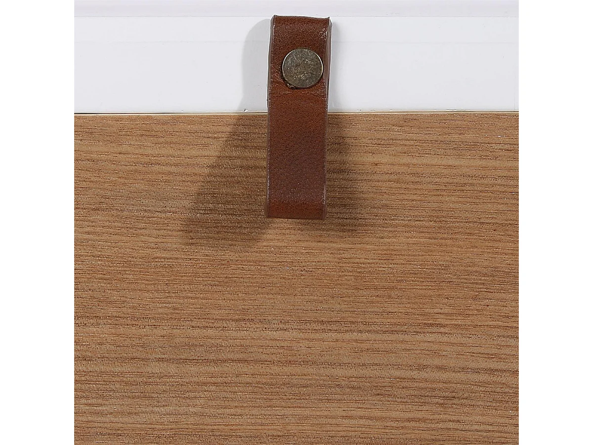 Chevet Elin Blanc 40x30.5x51cm Blanc, Marron