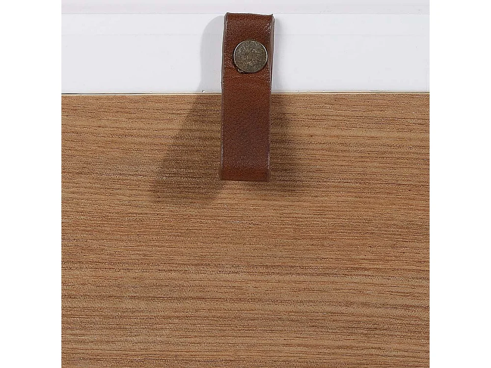 Chevet Elin Blanc 40x30.5x51cm Blanc, Marron