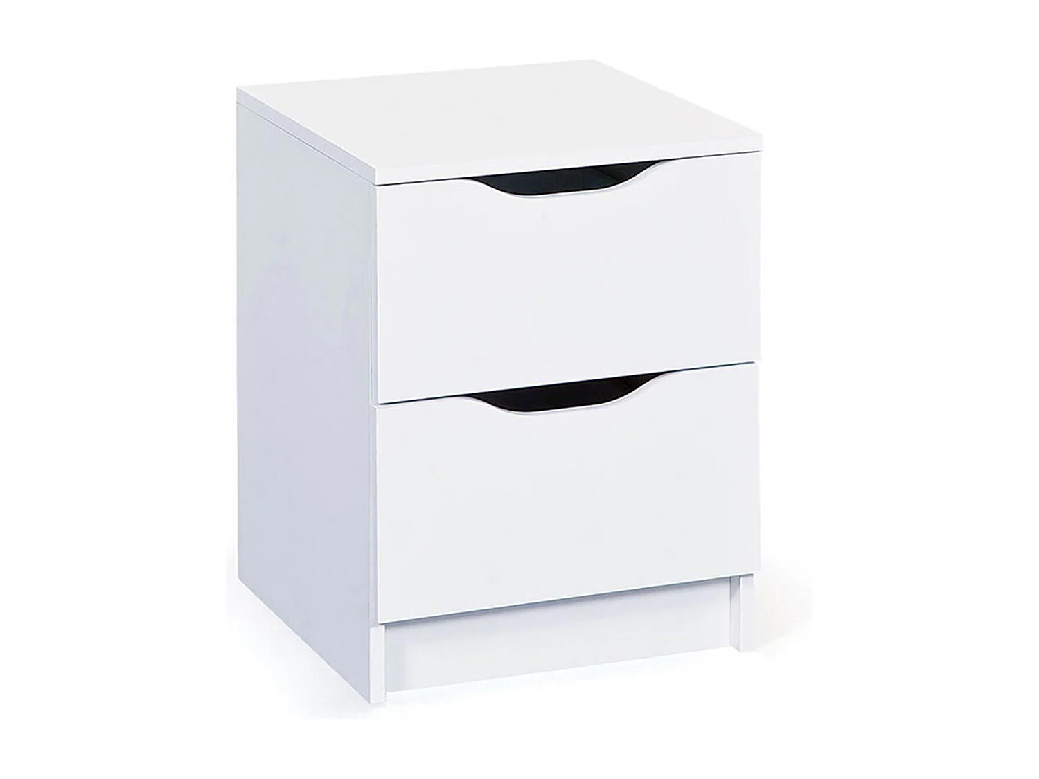 Table de Chevet 2 Tiroirs "Tilda" 41cm Blanc