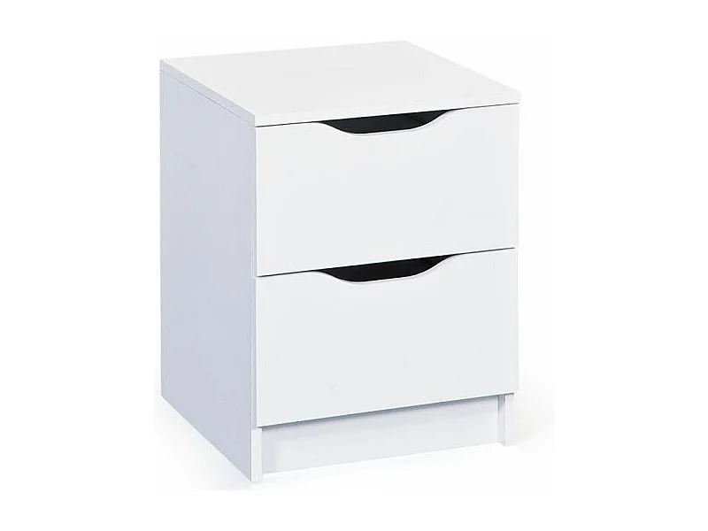 Table de Chevet 2 Tiroirs "Tilda" 41cm Blanc