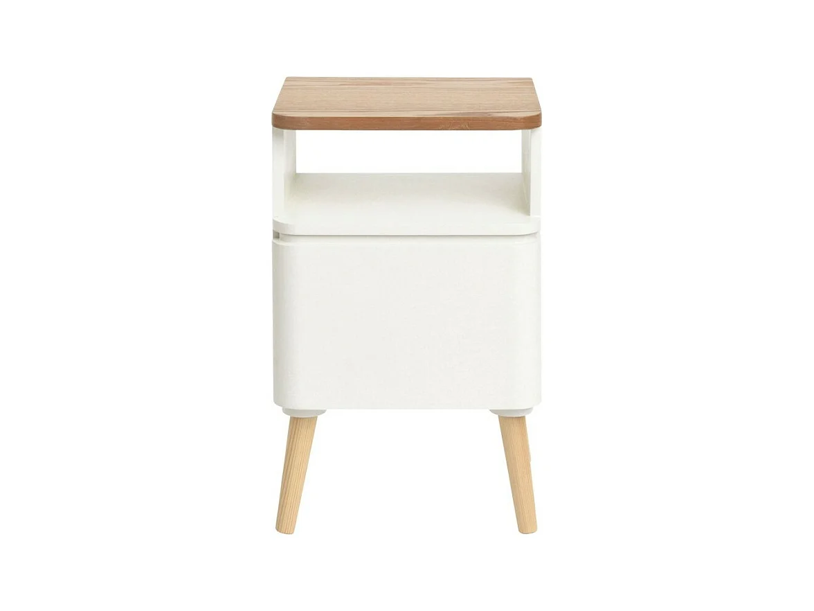 Table de Chevet Scandinave "Arvika" 50cm Blanc