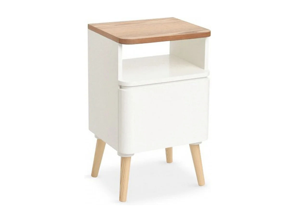 Table de Chevet Scandinave "Arvika" 50cm Blanc