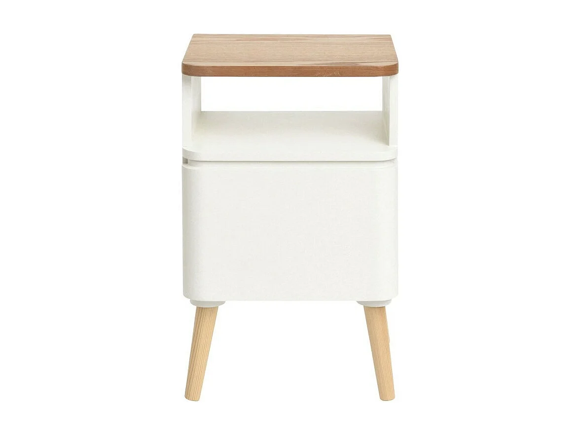 Table de Chevet Scandinave "Arvika" 50cm Blanc