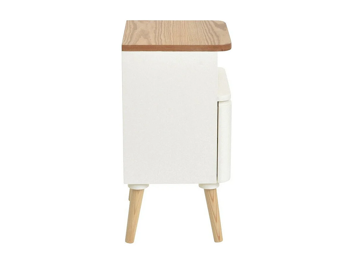 Table de Chevet Scandinave "Arvika" 50cm Blanc