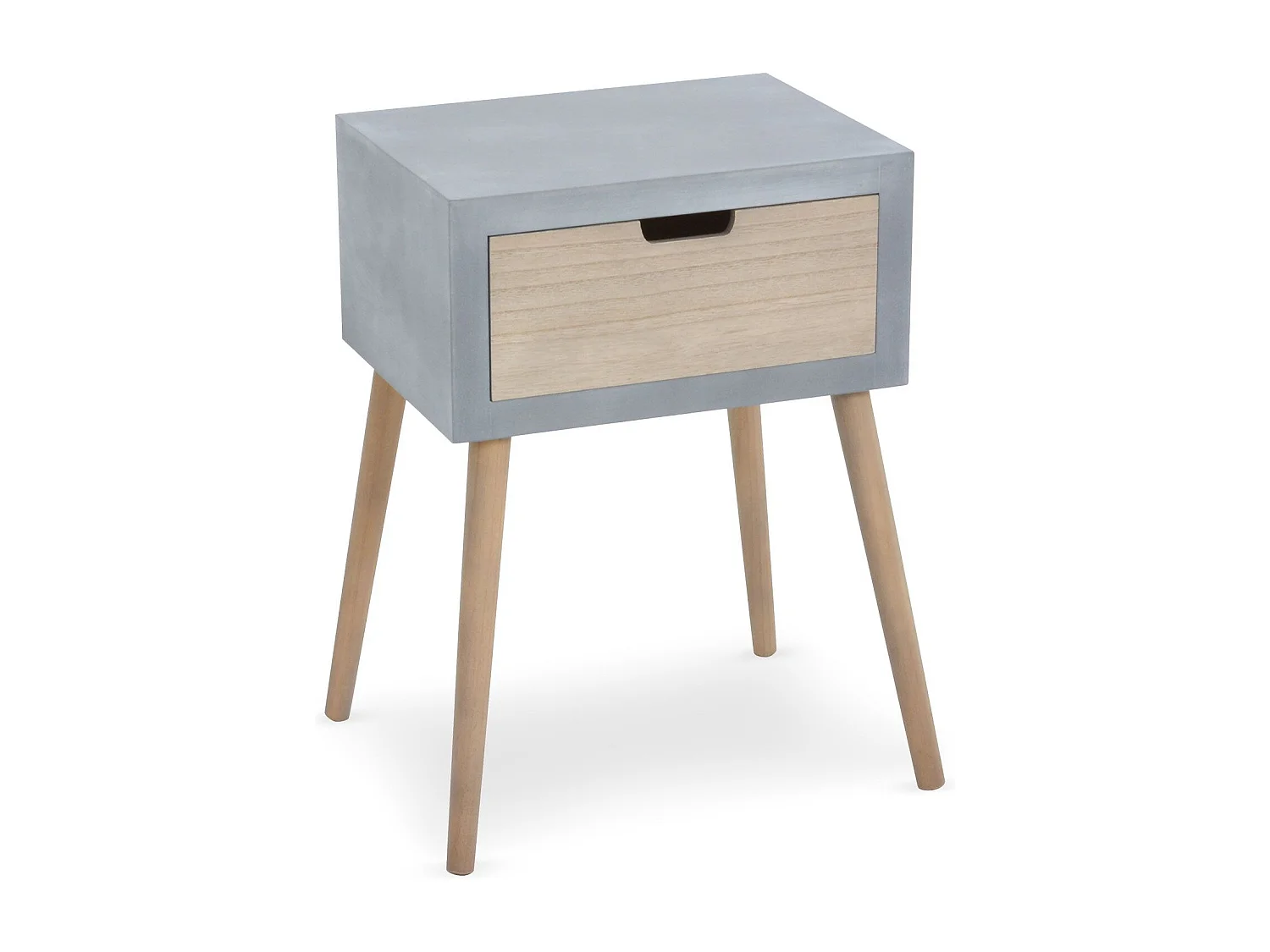 Table de Chevet Scandinave 1 Tiroir "Kim" 60cm Gris