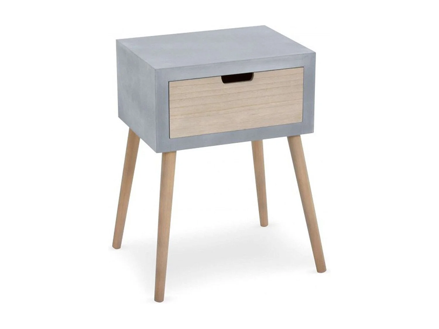 Table de Chevet Scandinave 1 Tiroir "Kim" 60cm Gris