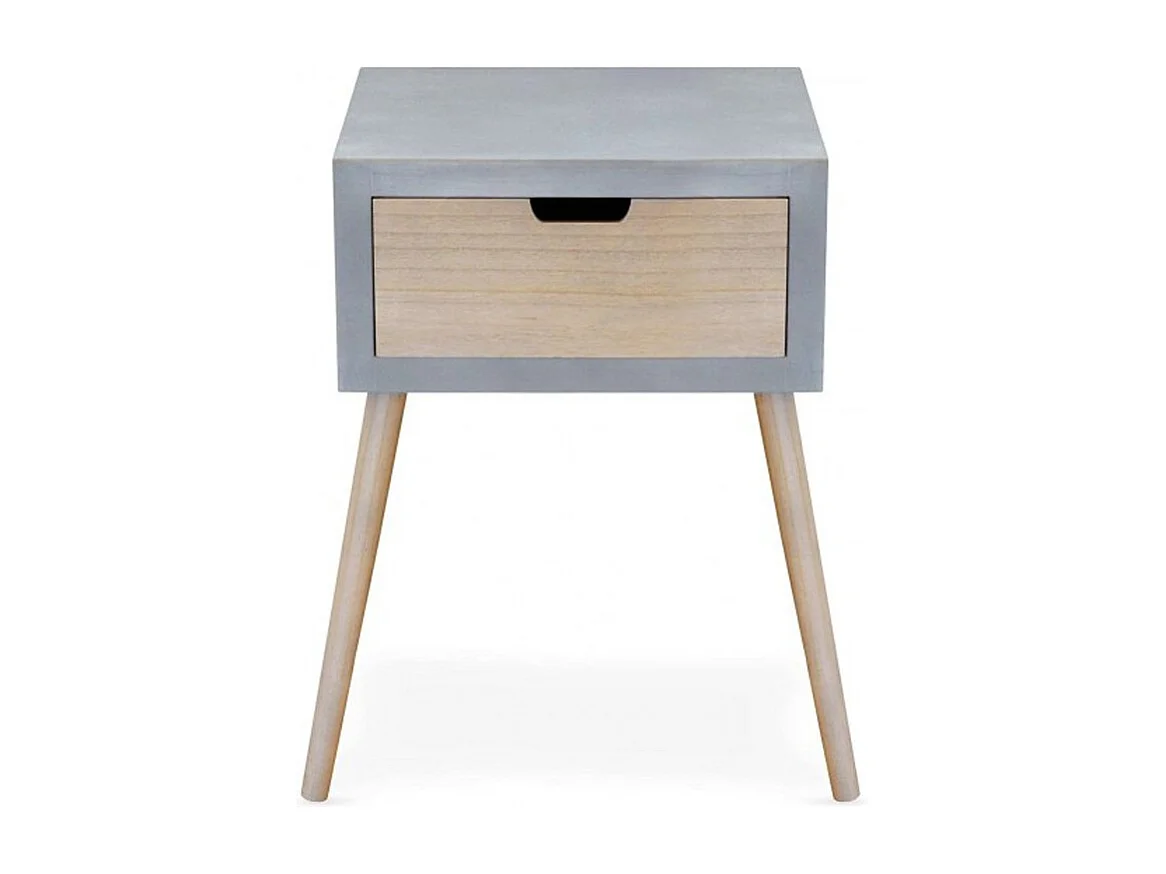 Table de Chevet Scandinave 1 Tiroir "Kim" 60cm Gris