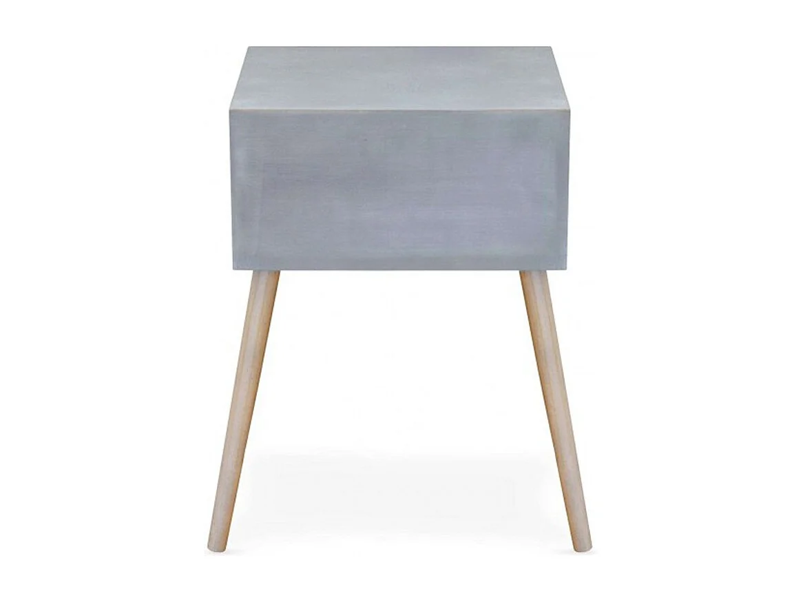 Table de Chevet Scandinave 1 Tiroir "Kim" 60cm Gris