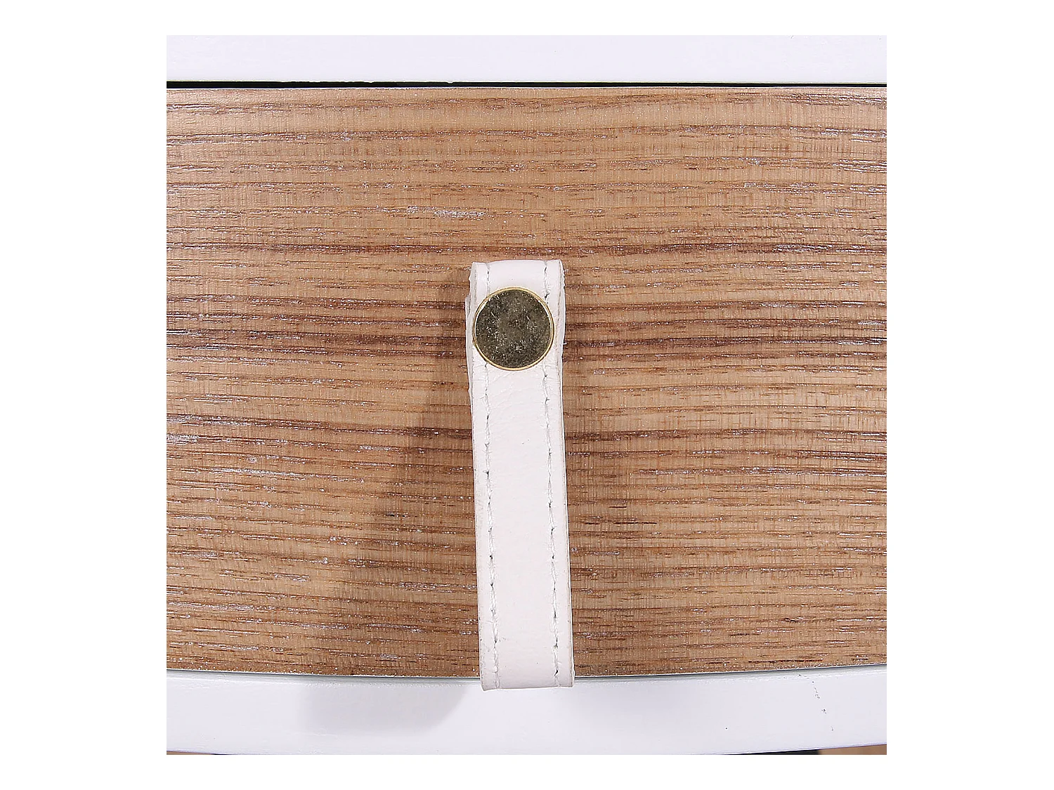 Chevet Nora Blanc 34.5x34.5x47cm Blanc, Marron