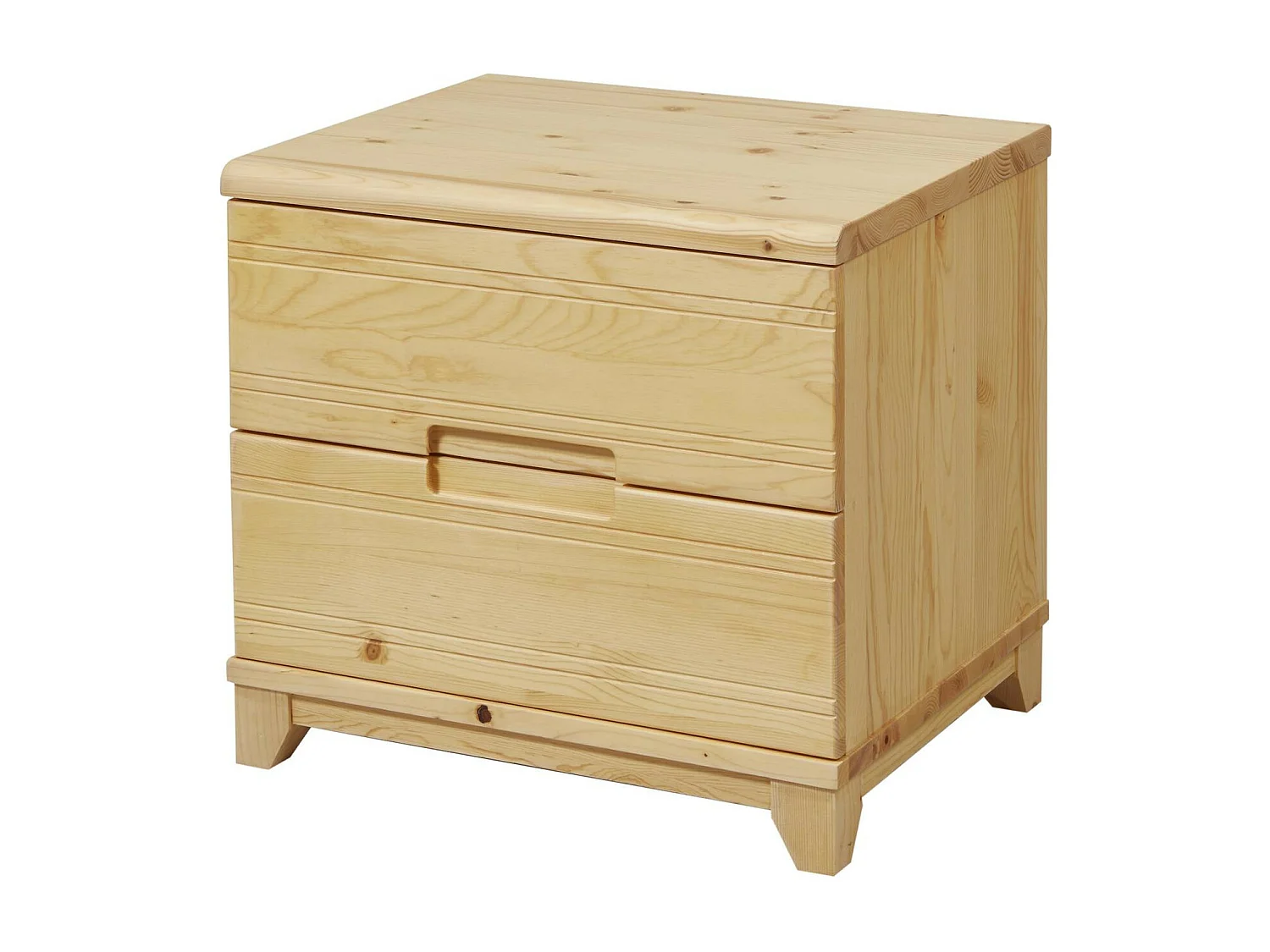 Sefran licht massief grenen nachtkastje met 2 lades