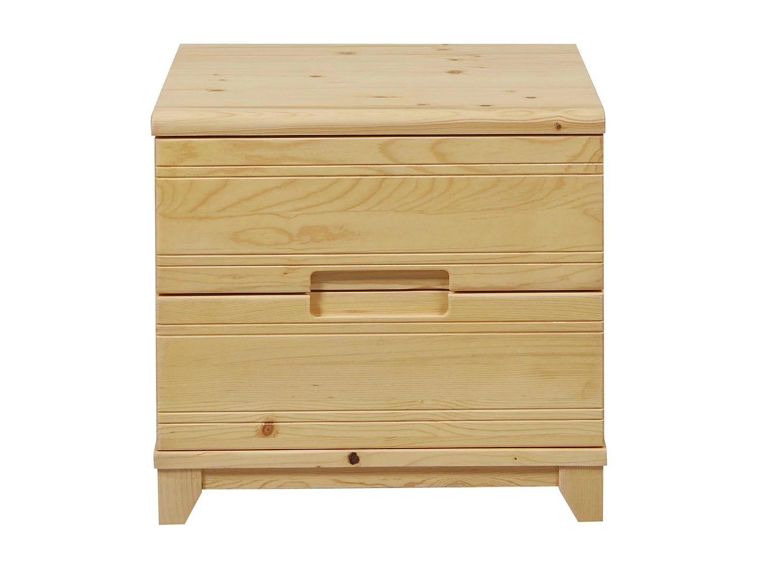 Sefran licht massief grenen nachtkastje met 2 lades