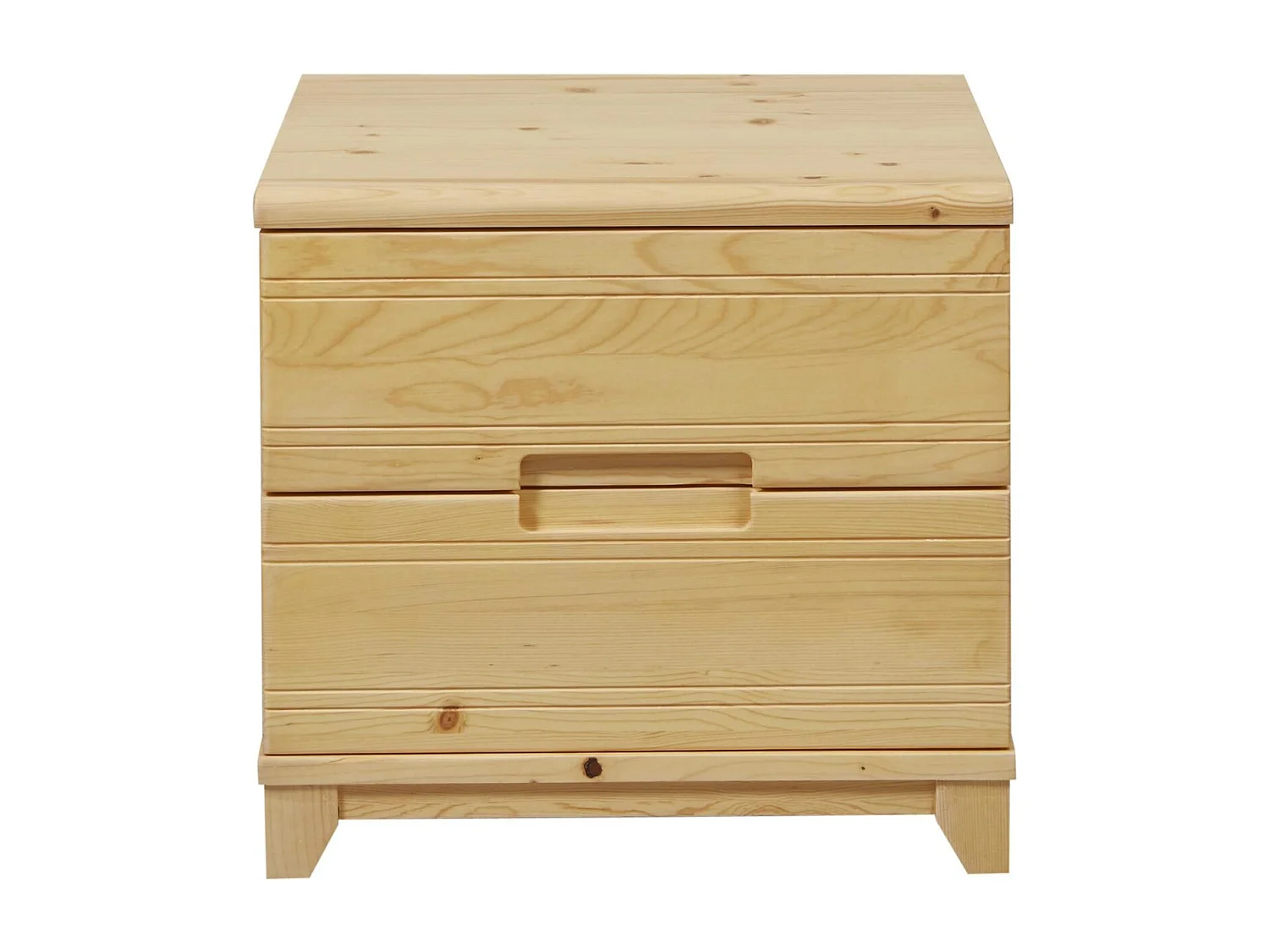 Sefran licht massief grenen nachtkastje met 2 lades