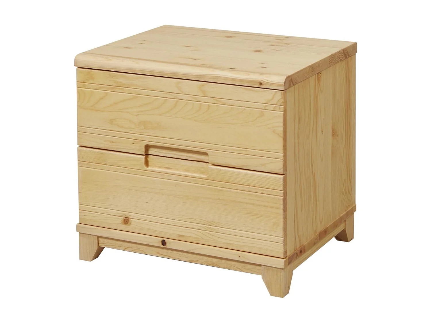 Sefran licht massief grenen nachtkastje met 2 lades