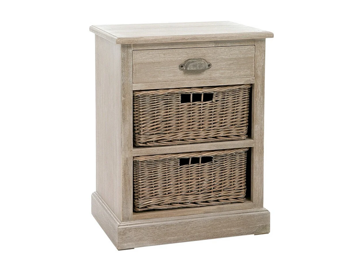 Table de Chevet 1 Tiroir "Catherine" 64cm Naturel