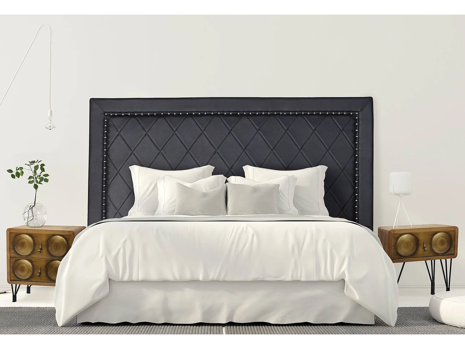 Table de Chevet 2 Tiroirs Bois "Mao" 49cm Naturel