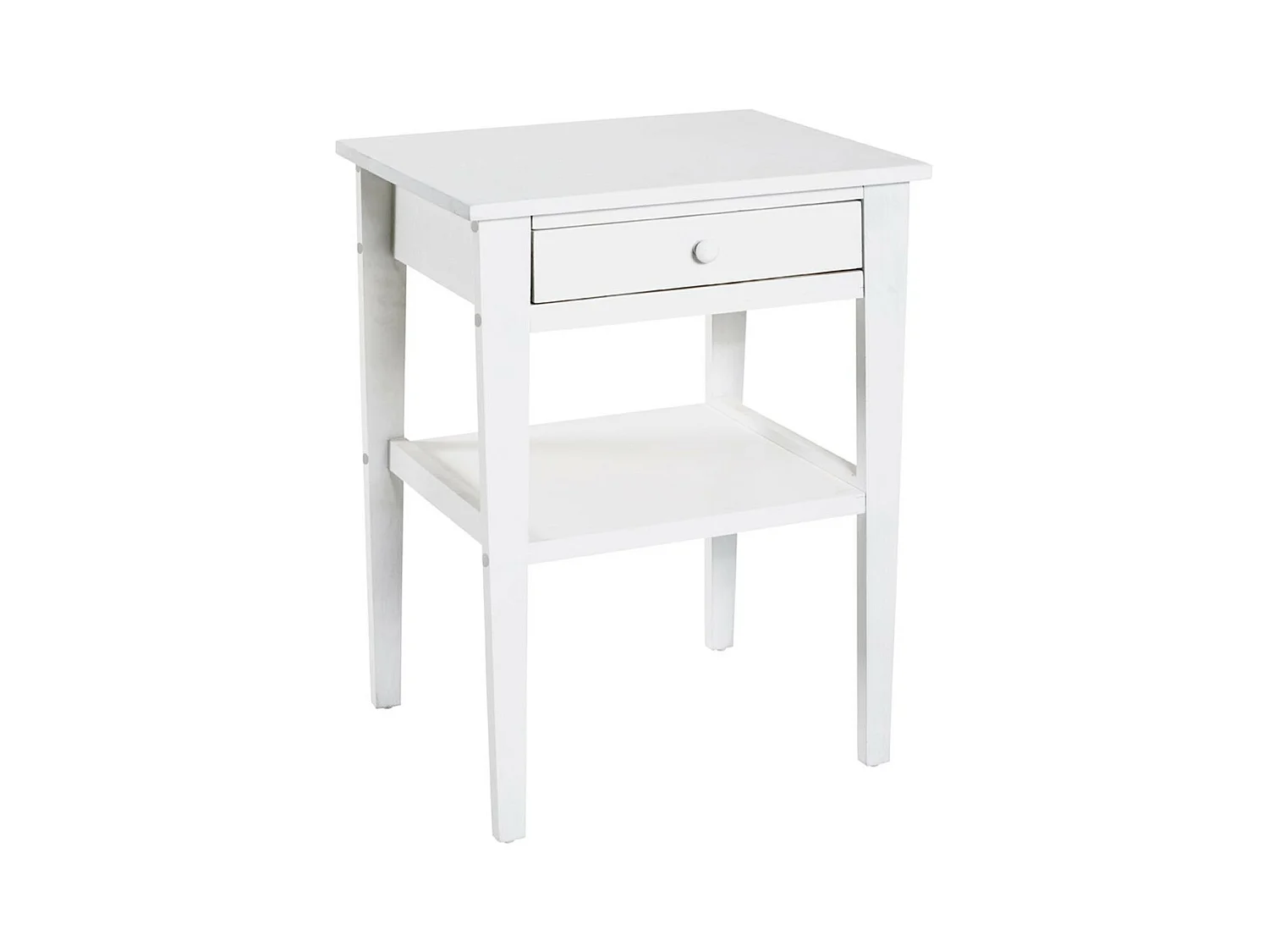 Table de Chevet 1 Tiroir "Bois" 60cm Blanc