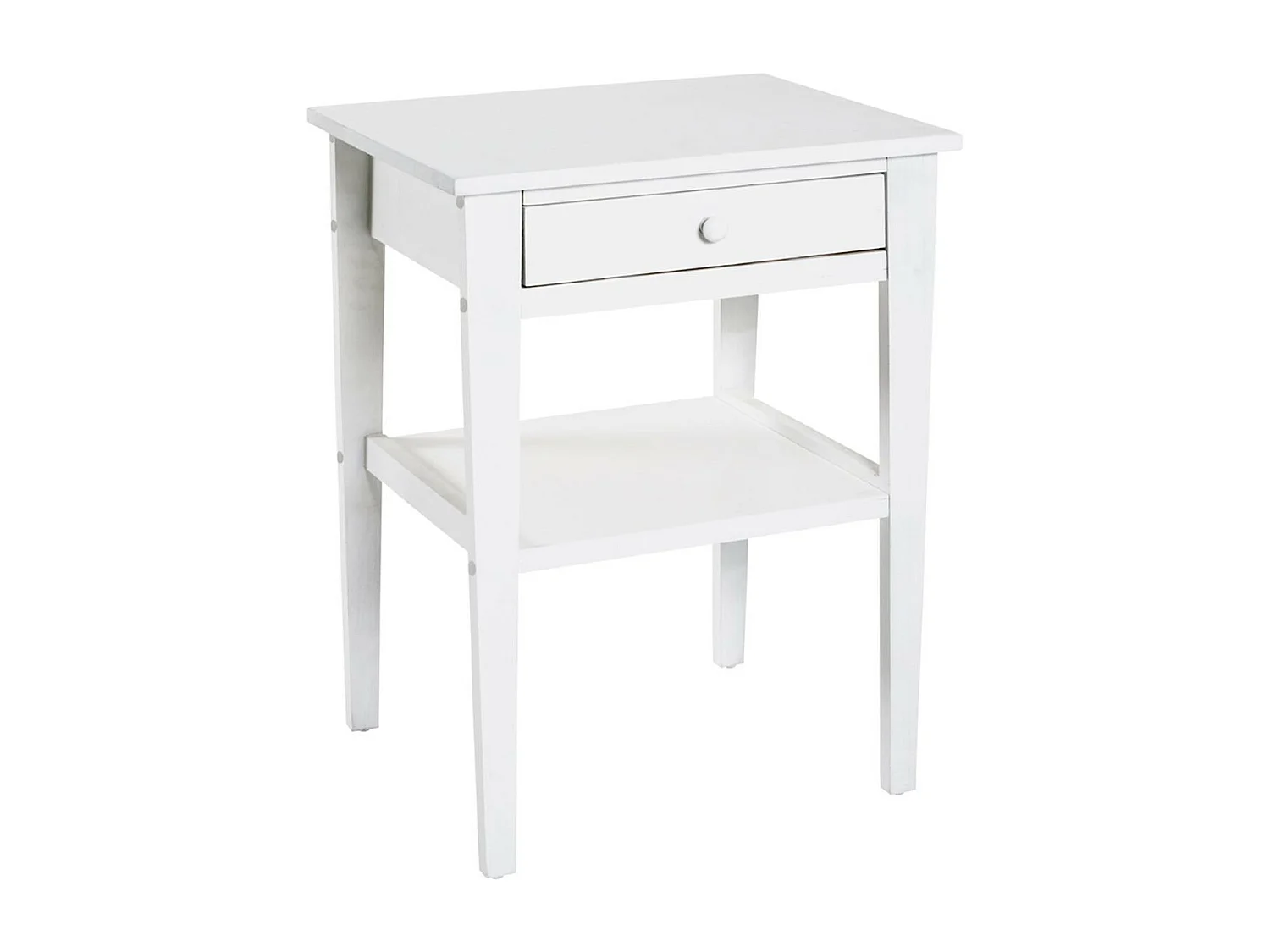 Table de Chevet 1 Tiroir "Bois" 60cm Blanc
