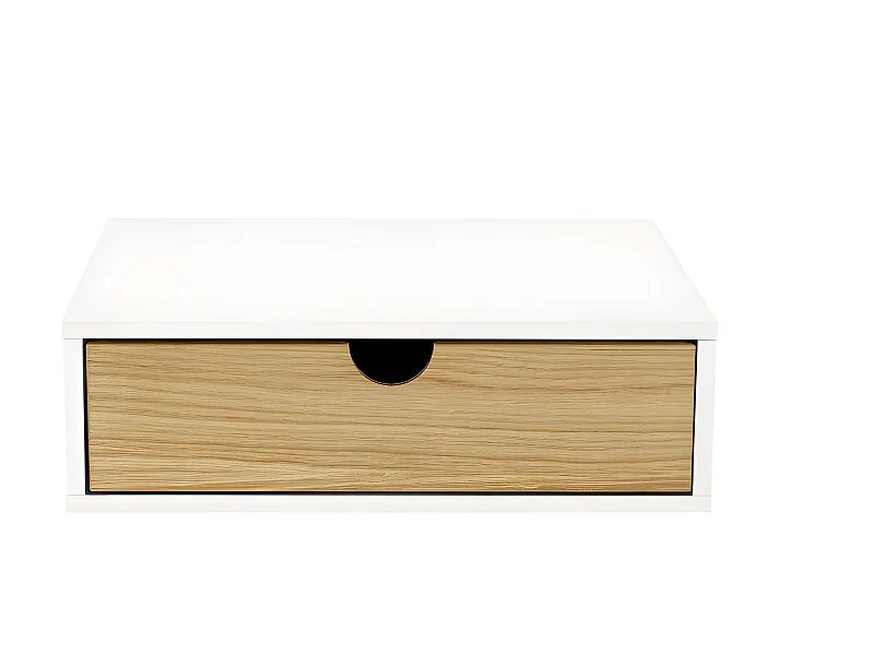 Chevet Mural Design en Bois "Tafar" 40cm Blanc