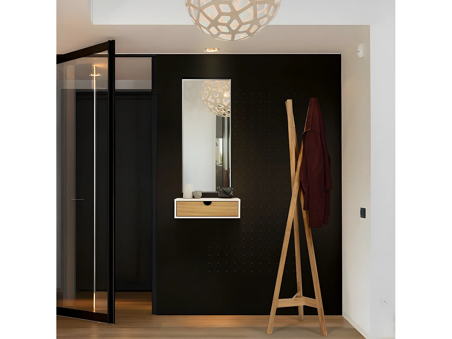 Chevet Mural Design en Bois "Tafar" 40cm Blanc