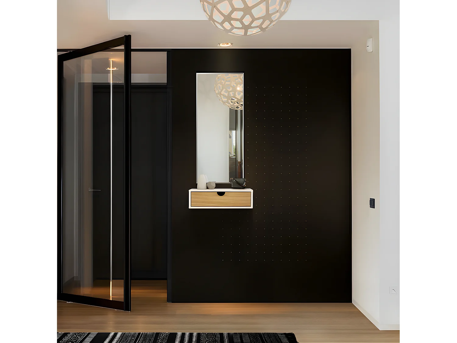 Chevet Mural Design en Bois "Tafar" 40cm Blanc