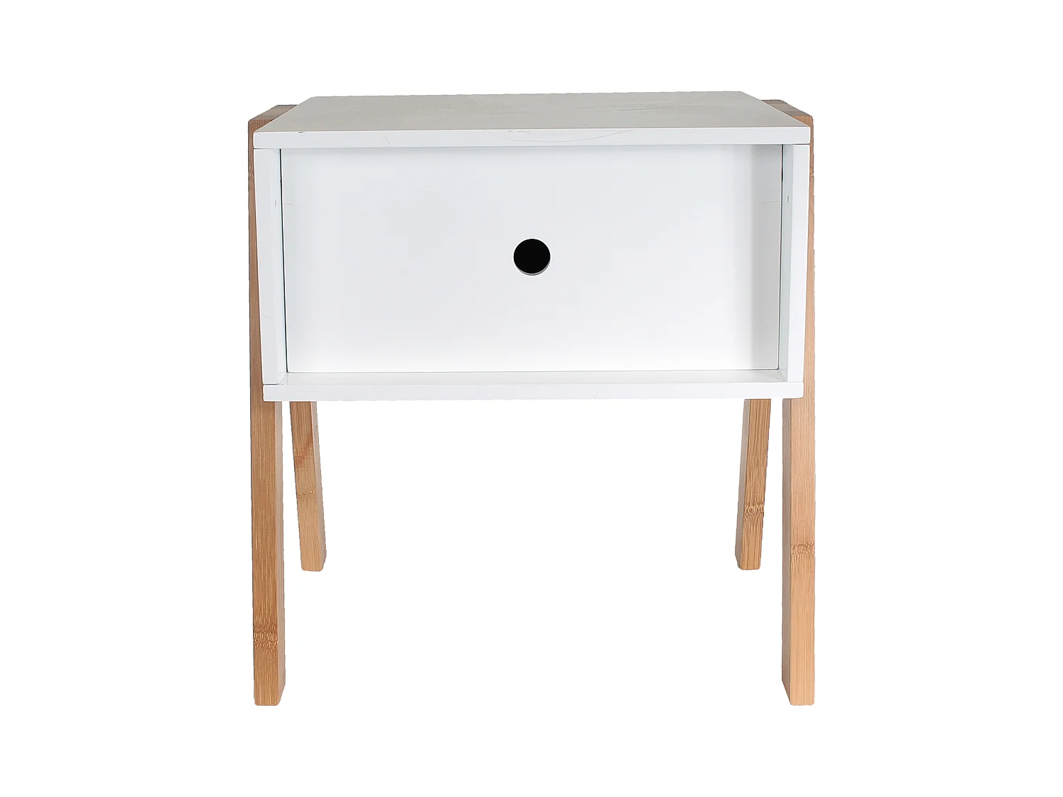 Chevet Empilable Blanc Blanc, Marron