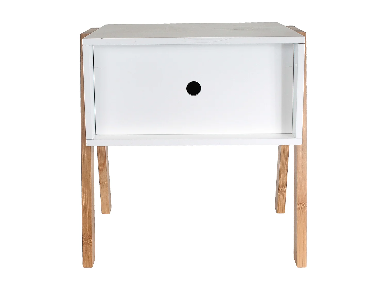 Chevet Empilable Blanc Blanc, Marron