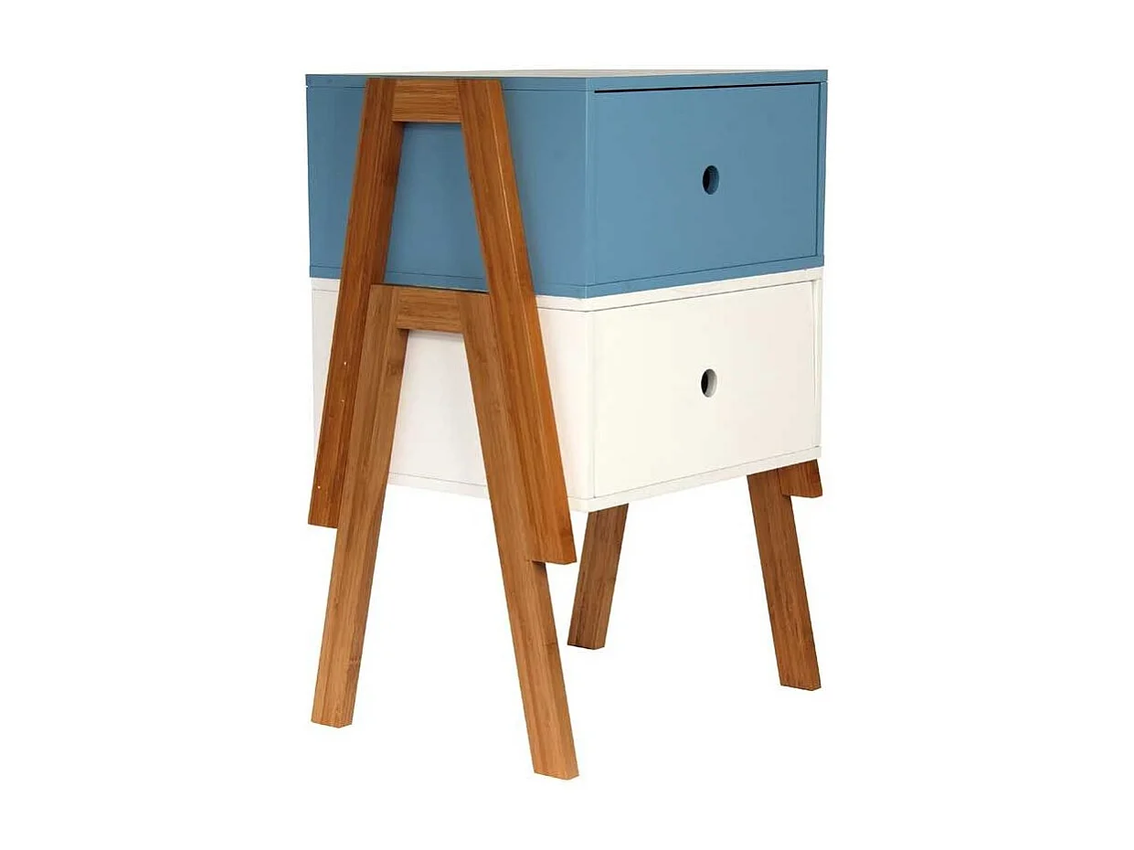 Chevet Empilable Blanc Blanc, Marron