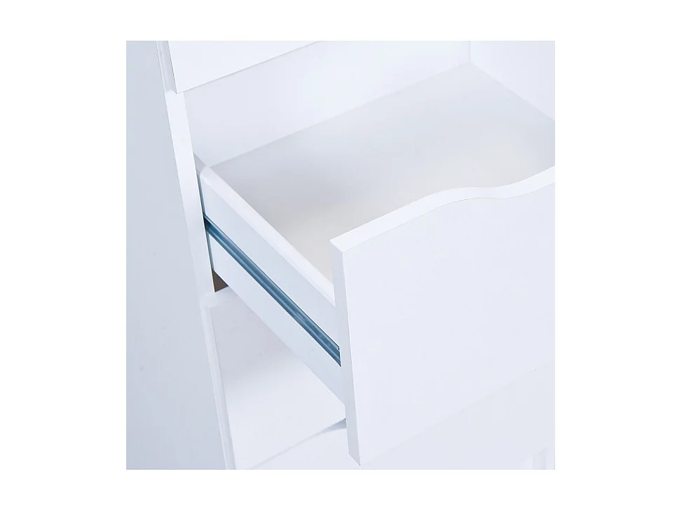 Table de Chevet 3 Tiroirs "Tilda" 41cm Blanc