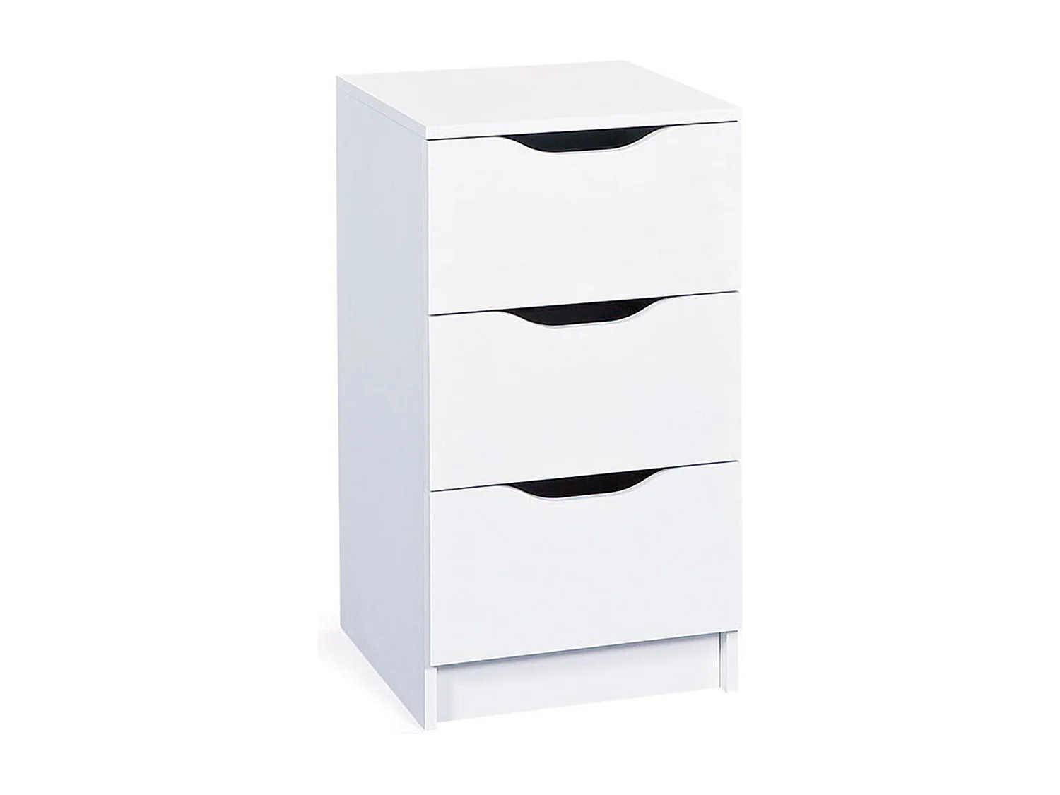 Table de Chevet 3 Tiroirs "Tilda" 41cm Blanc