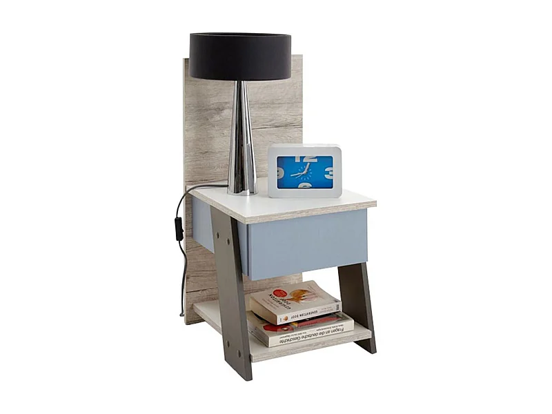 Table de Chevet 1 Tiroir "Anoya" 69cm Blanc