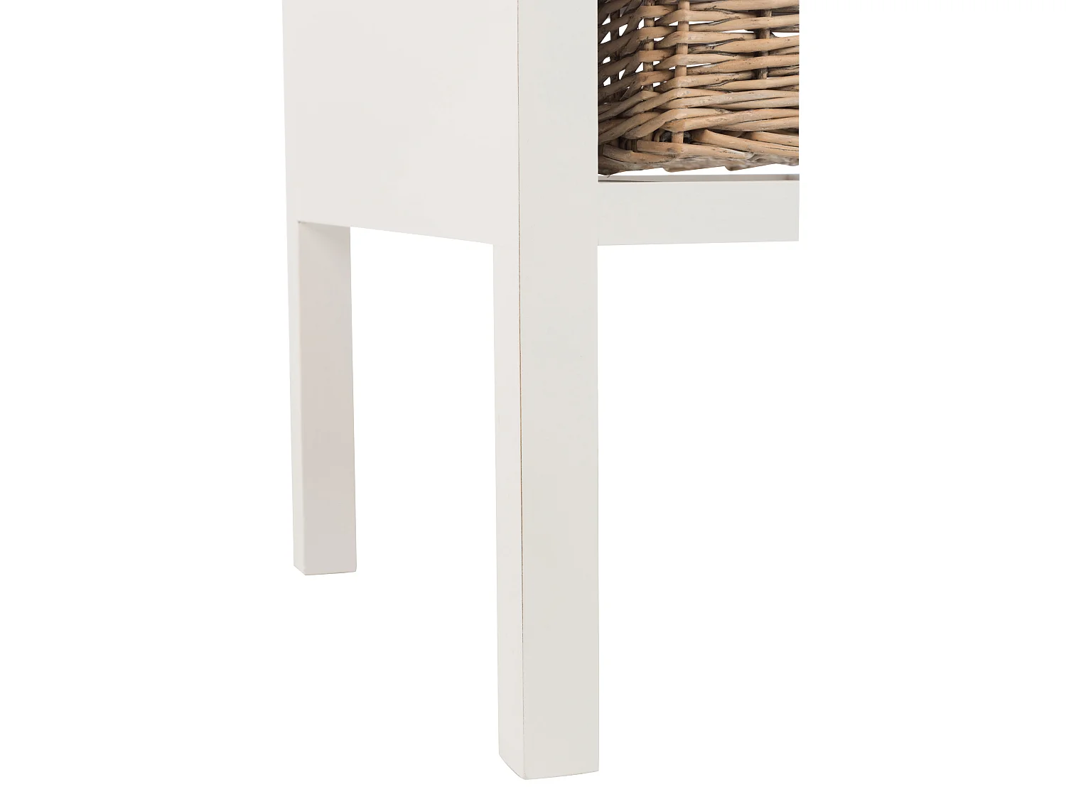 Table de Chevet avec Panier "Tonnin" 50cm Blanc