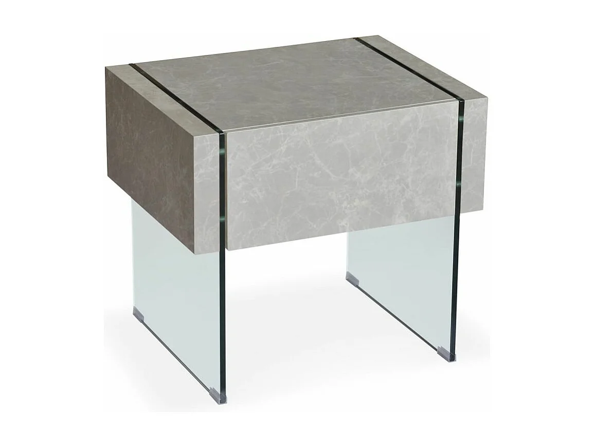 Table de Chevet 1 Tiroir "Pama" 50cm Gris