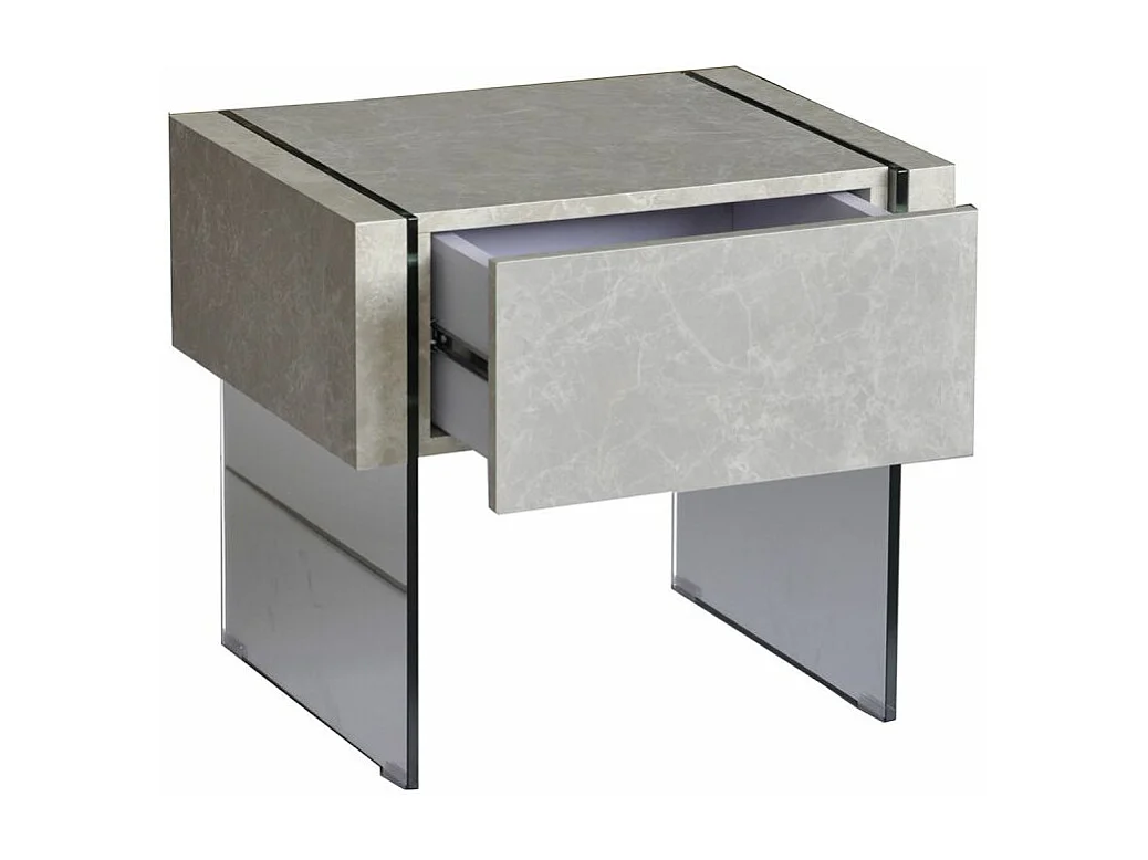 Table de Chevet 1 Tiroir "Pama" 50cm Gris