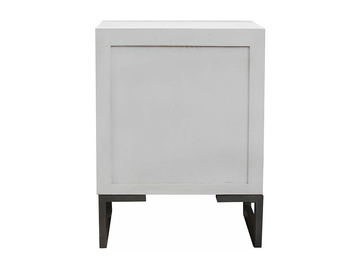 Table de chevet 1 porte et 1 tiroir Serena Blanc
