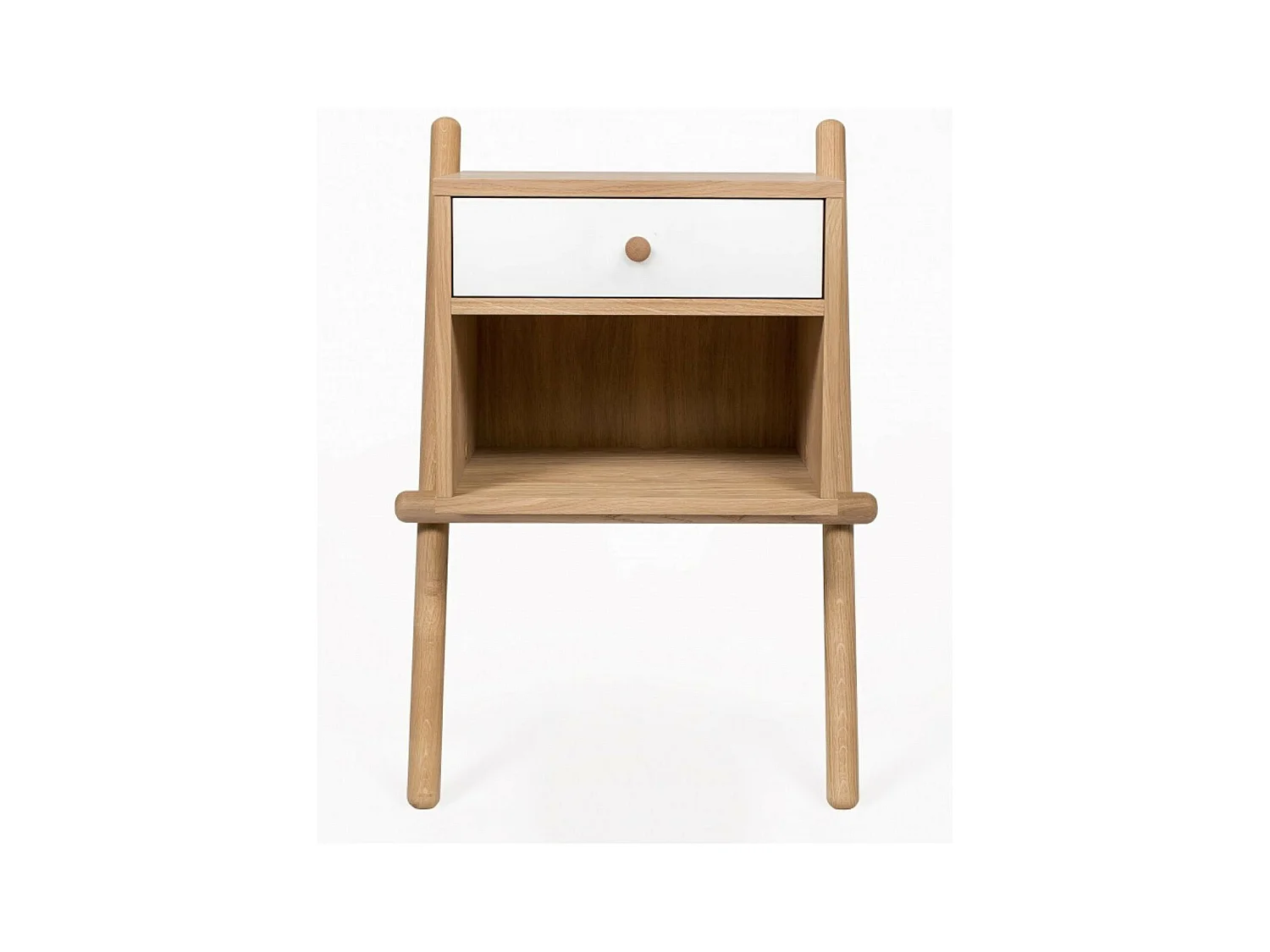 Table de Chevet Murale 1 Tiroir "Wiru" 70cm Chêne & Blanc