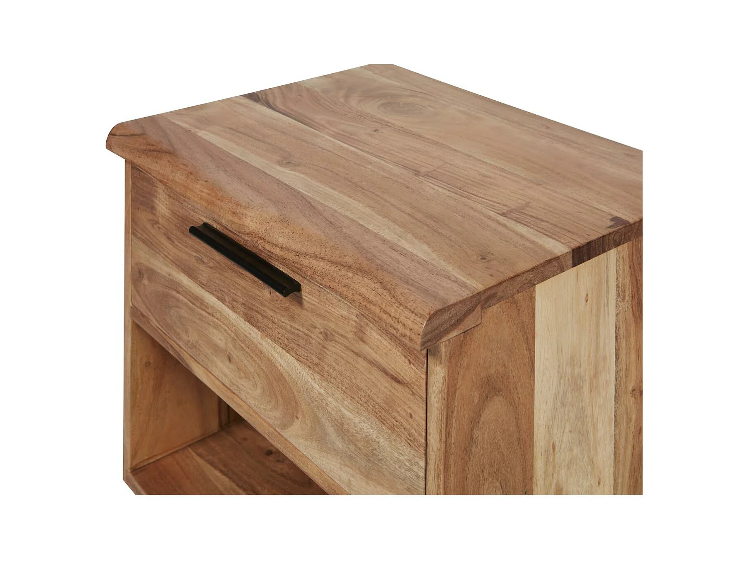 Table de Chevet 1 Tiroir "Nibula" 55cm Marron & Noir