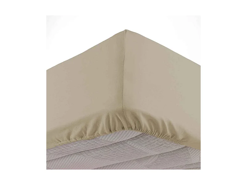 Drap Housse en Coton "Biolina" 90x190cm Taupe